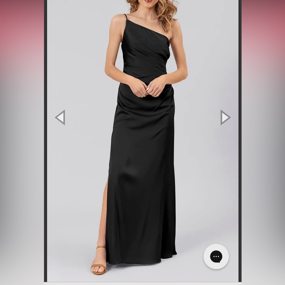 Black satin dress 00 never worn. Too big for me. With tags.